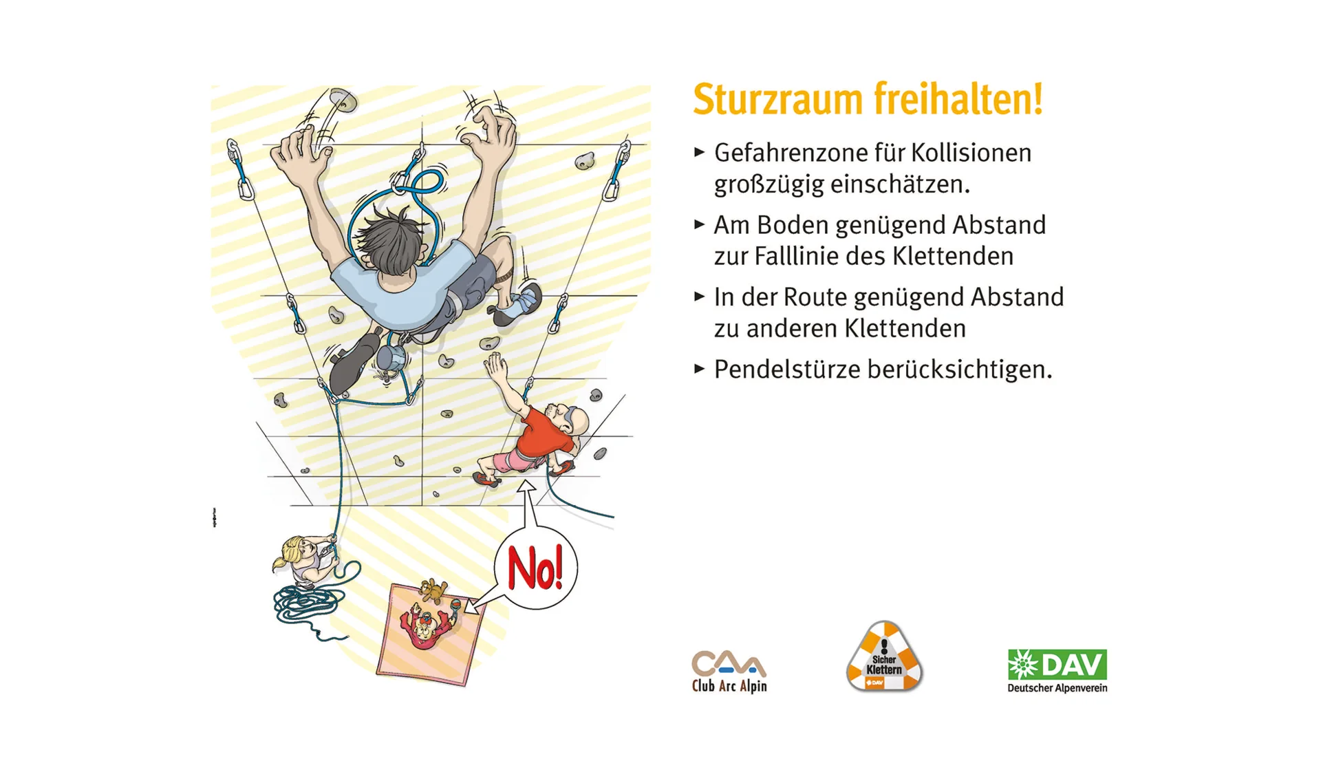 Kletterregel Nummer fünf: Sturzraum freihalten | © DAV